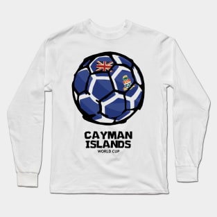 Cayman Islands Football Country Flag Long Sleeve T-Shirt